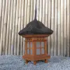 Product image 3 of the product “Balinese Garden Lantern, H 52 cm. Made from wood, glas and natural black grass. ”